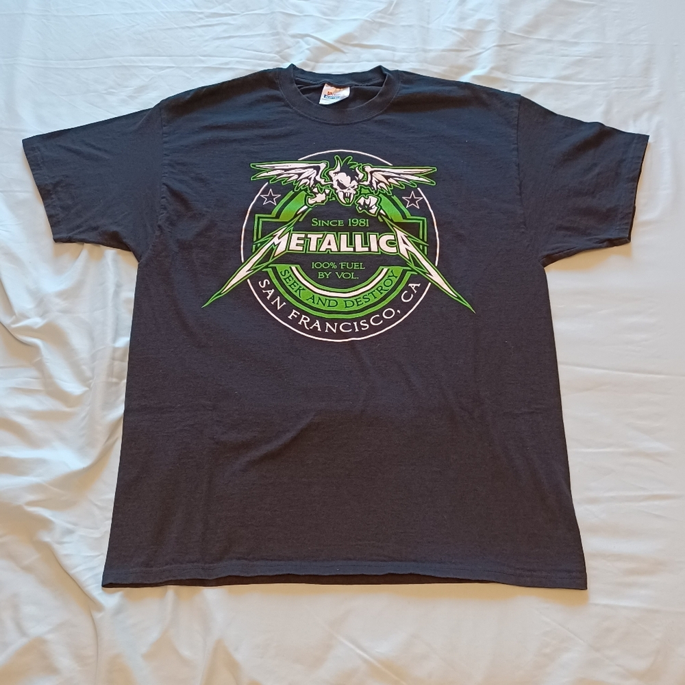 Metallica Since 1981 Fuel Seek and Destroy San Francisco Black T-Shirt Adult XL